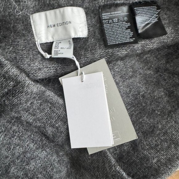 H&M EditionMerino Wool Gray Beaded Midi Skirt XL - Picture 4 of 6